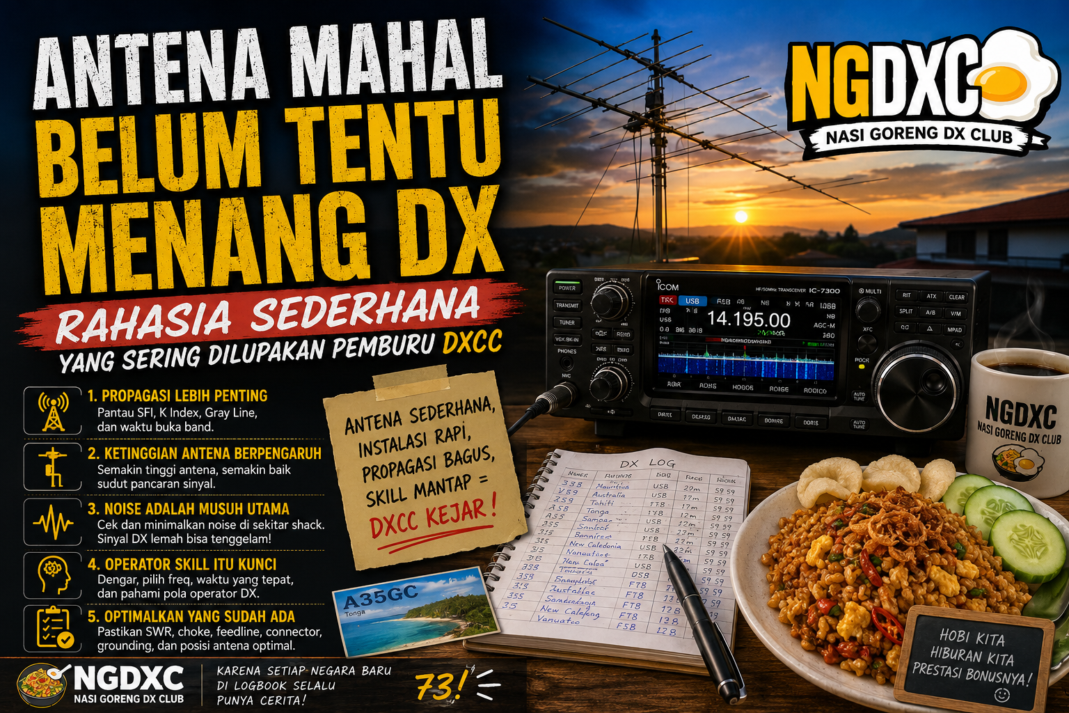 Antena Mahal Belum Tentu Menang DX: Rahasia Sederhana yang Sering Dilupakan Pemburu DXCC