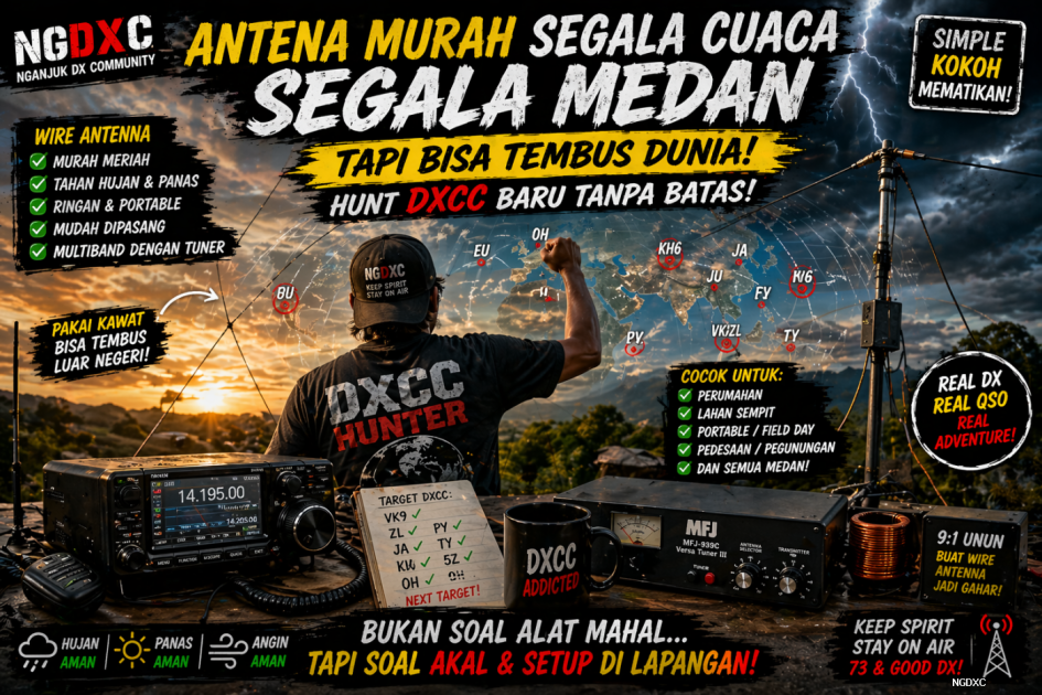 Antena Murah Segala Cuaca Buat DXCC: Setup Sederhana Tapi Bisa Tembus Dunia! tentunya ramah di kantong🌍📡