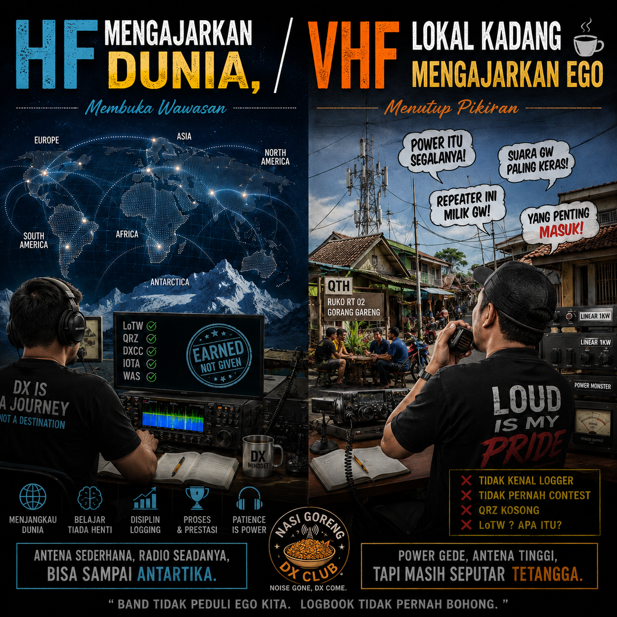 HF Mengajarkan Dunia, VHF Lokal Kadang Mengajarkan Ego ☕📻